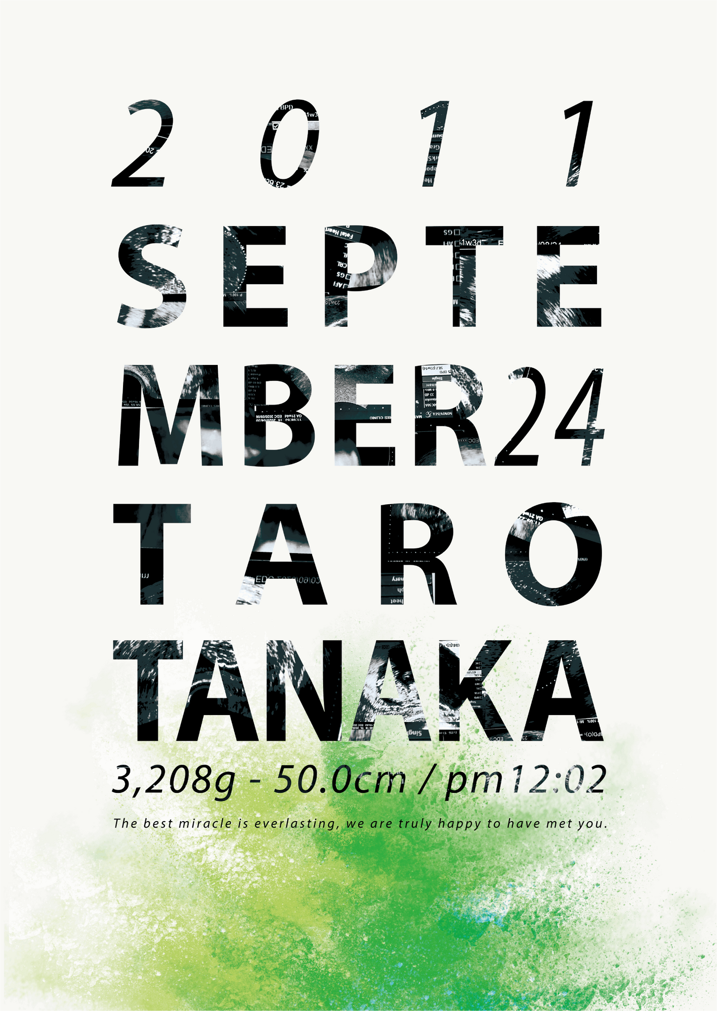 エコー写真ポスター Lettering_green