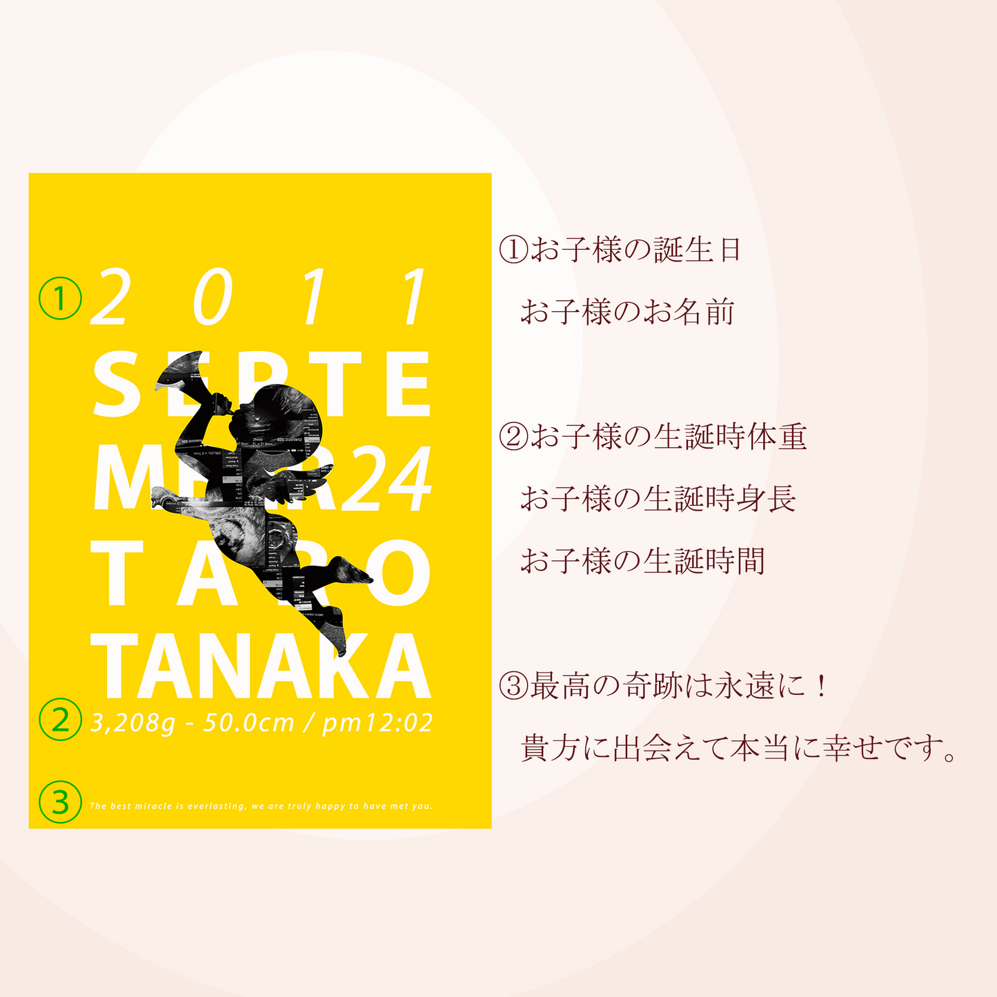 天使_yellowのエコー写真ポスターの記載内容