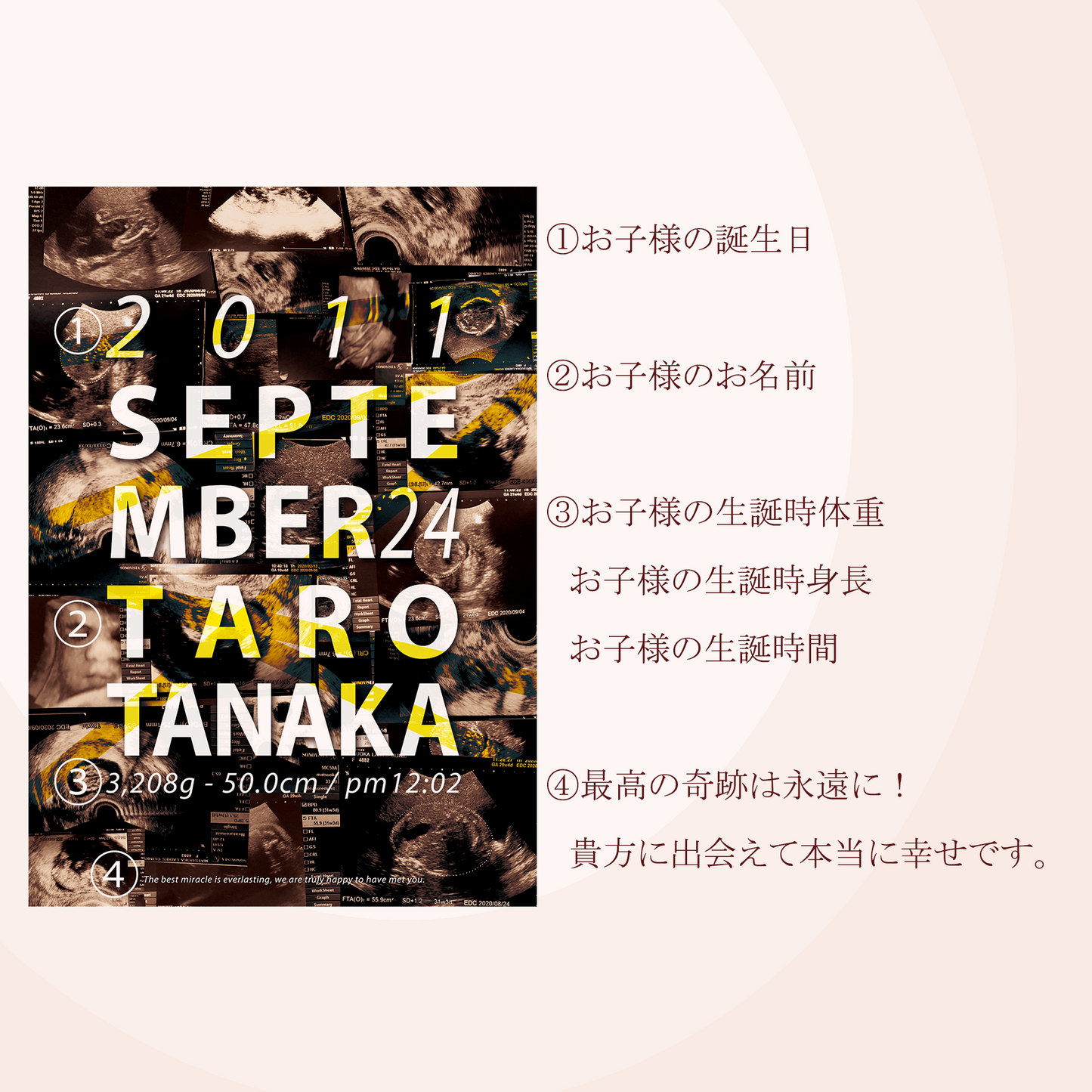エコー写真ポスターのBackground_vintageの記載内容
