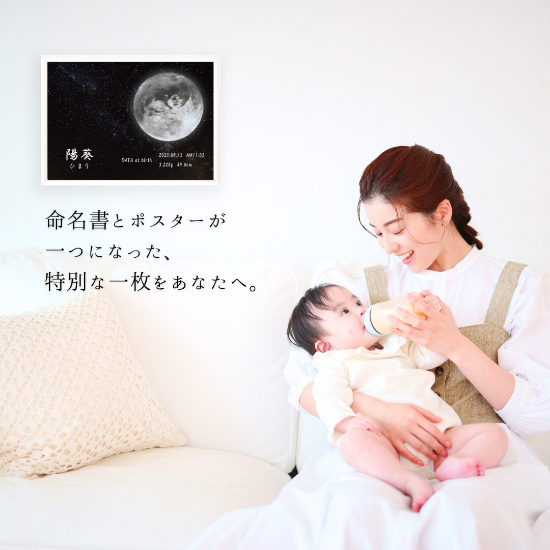 【命名書】エコーバースアート　星空 -side name-「エコー写真１枚」