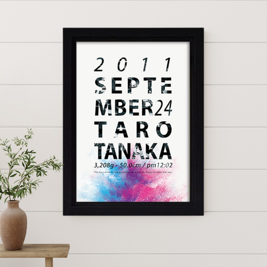 Lettering < blue＆pink >【エコー写真10~12枚】