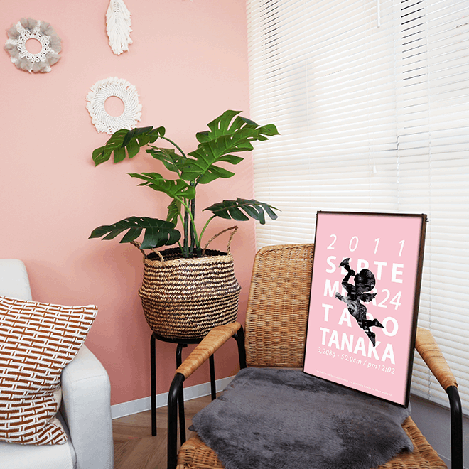椅子の上に飾っている天使_pinkのエコー写真ポスター