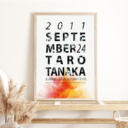 【セットでお得！30％OFF】Lettering< red＆yellow >（エコー写真10~12枚）