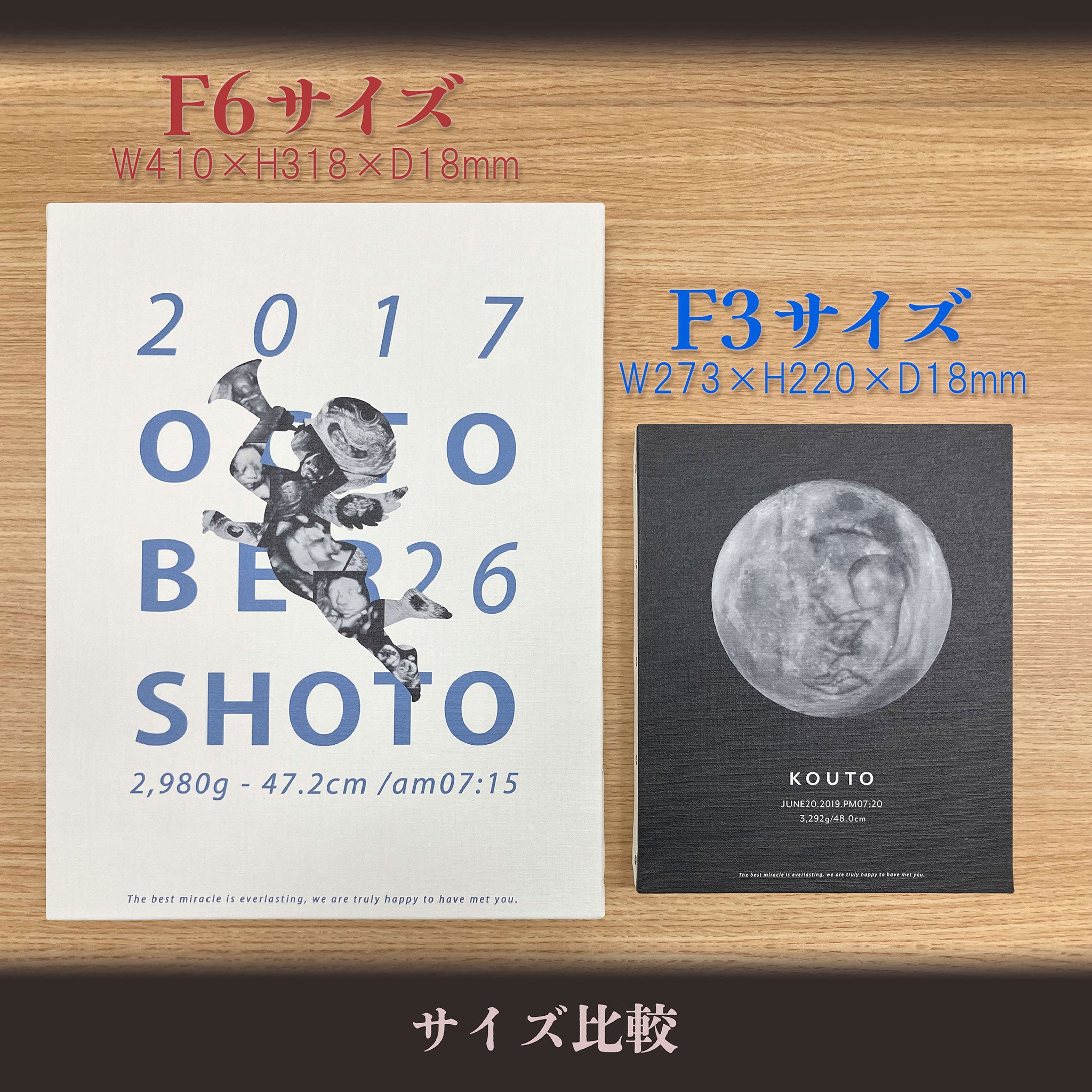 エコー写真 キャンバス おしゃれ 名入れ 出産祝い｜Moon デザイン